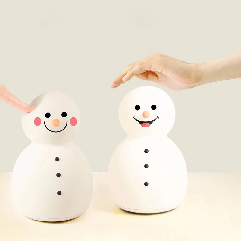 Luz nocturna de Navidad para ni&ntilde;os, luces bonitas de mu&ntilde;eco de nieve para regalos de Navidad, juguetes con luz Led 3D con trompeta, l&aacute;mpara de dibujos animados de Anime-3