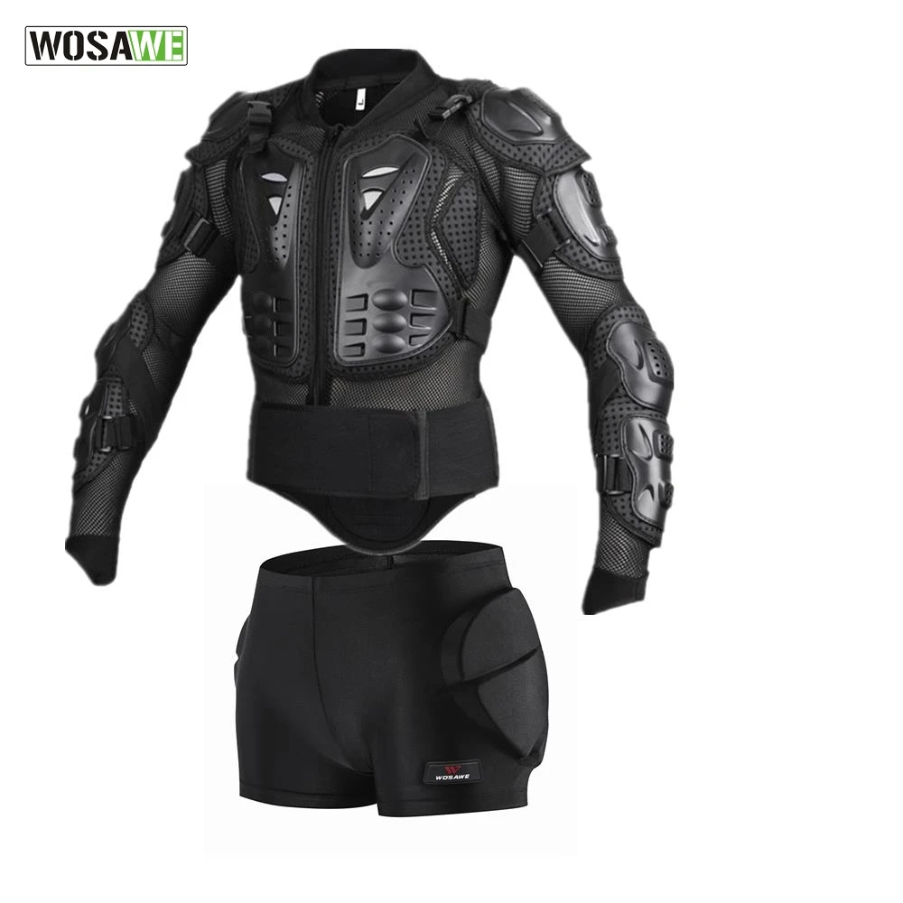 WOSAWE Sports Snowboard Jackets Men Mesh Sleeve Moto Cycling Windbreaker Back Support Protector Protective Gear Ski Protection