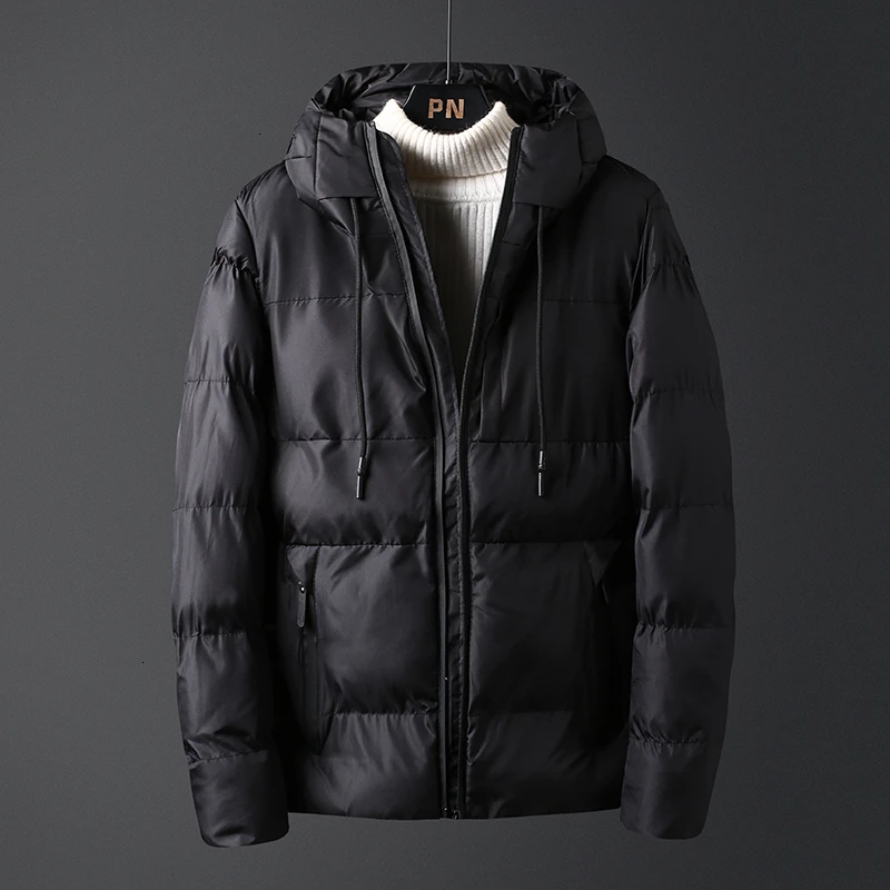 Теплая мужская парка с капюшоном куртка на молнии пальто стандартные куртки для
