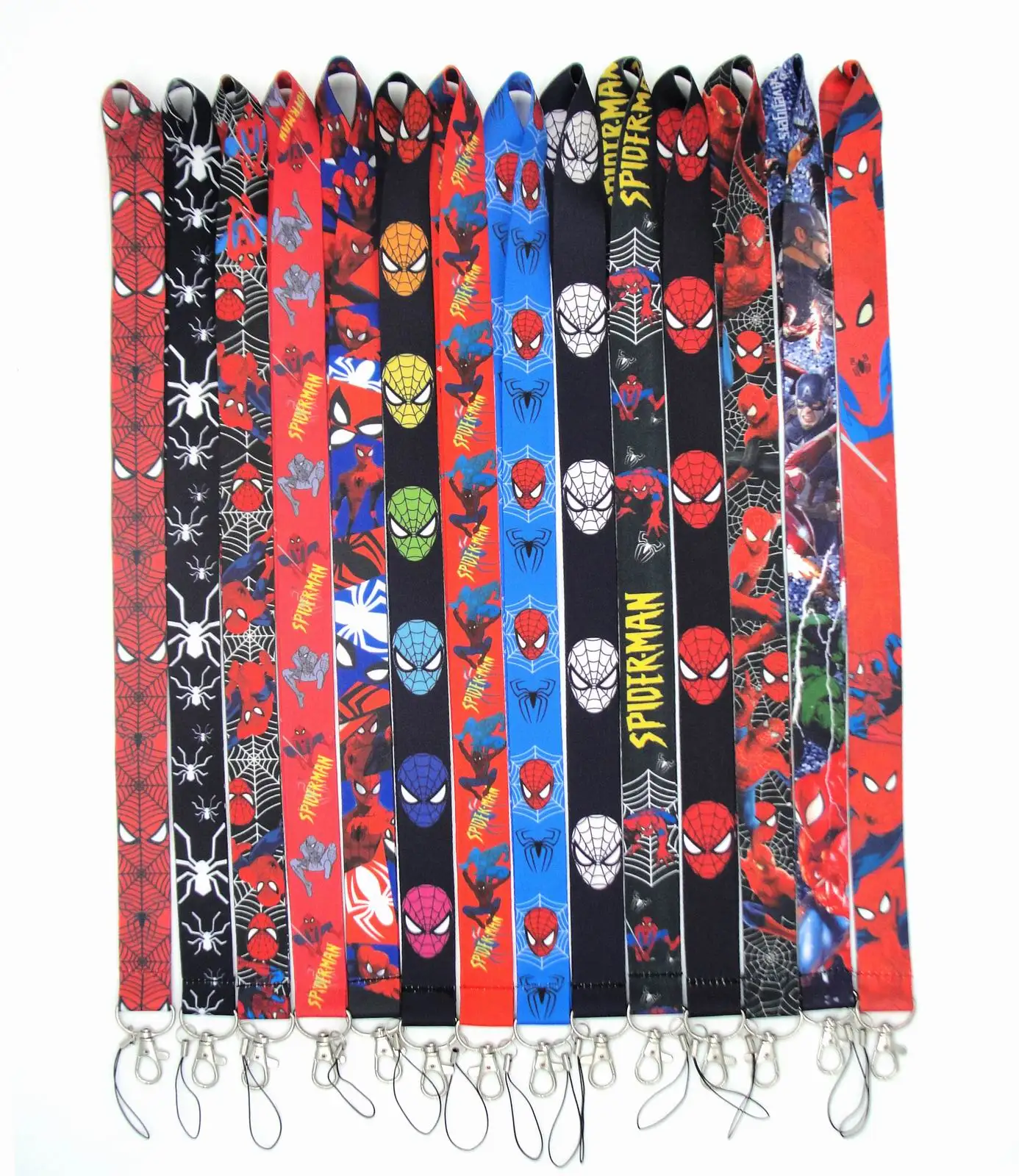 Бесплатная доставка 200/лот Спайдермен телефон ремешок КЛЮЧИ ID шейный ремень