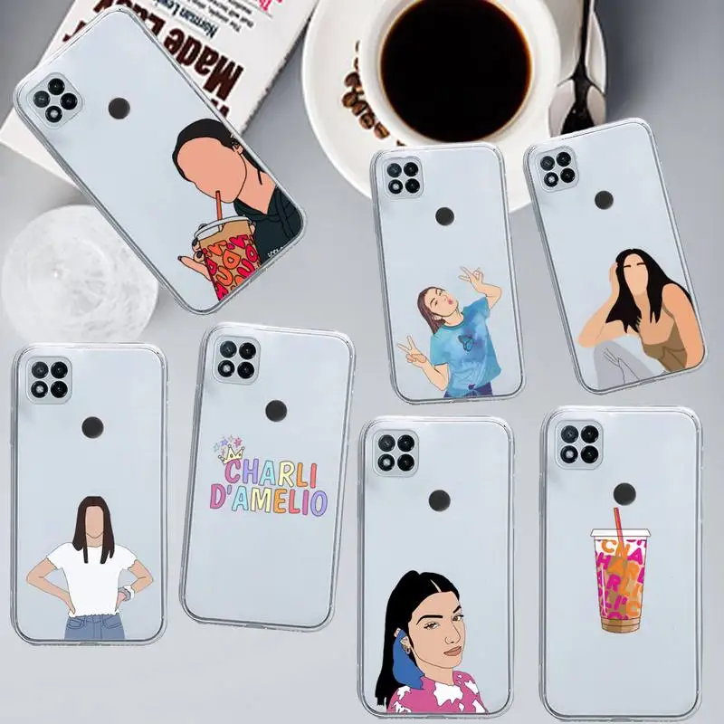 

Charli Damelio Net Red Phone Case Transparent for Xiaomi redmi note 8 9 10 11 t lite pro ultra mix 4 k40