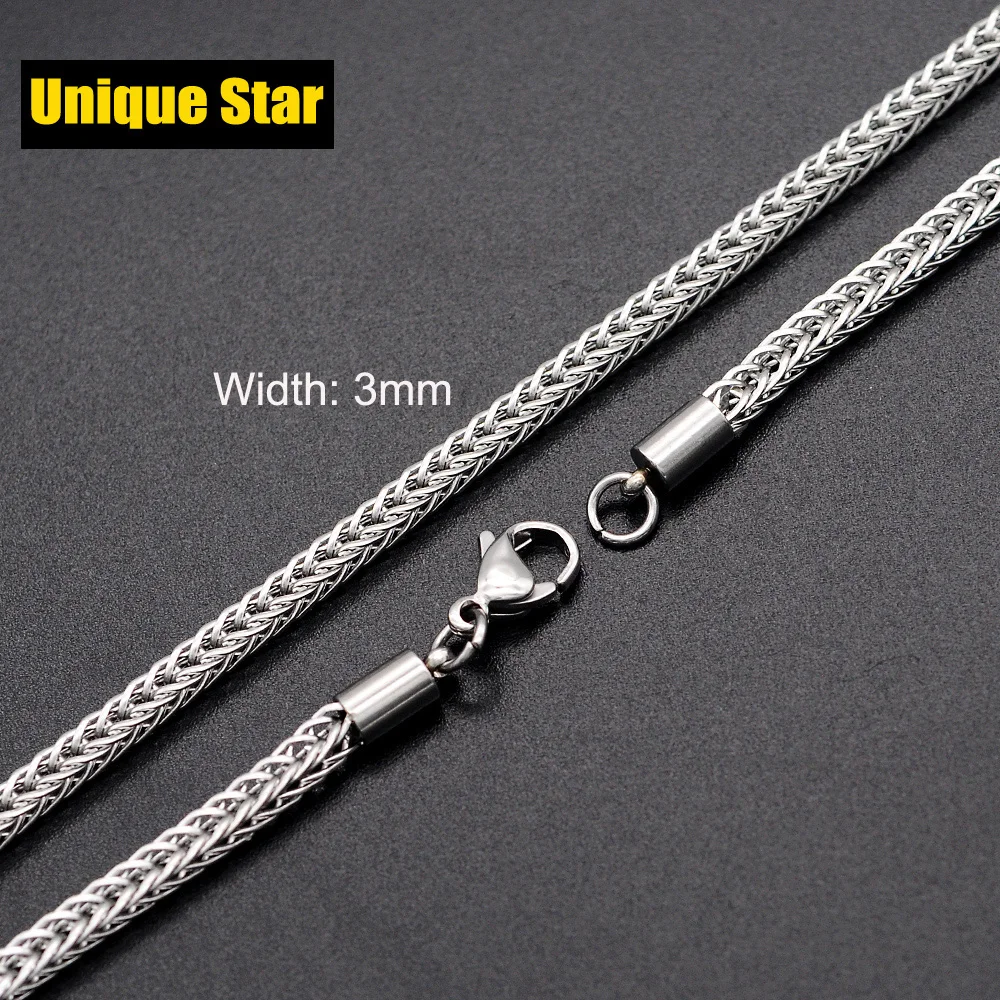 

3pcs/lot DIY Jewelry Making Basic Chains Wholesale 100% Stainless Steel Hip Hop Foxtail Figaro Miami Cuban Rope Necklace Chain