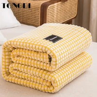 tongdi throw blanket good touch steric soft warm milk velvet light fannel fleece decor for cover sofa bed bedspread winter couch