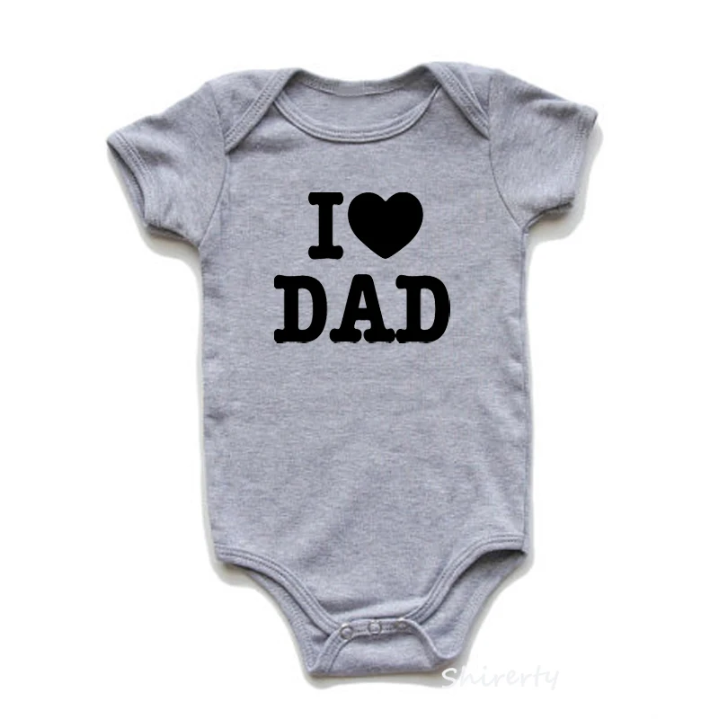 I Love My Dad/хлопковая одежда с короткими рукавами и надписью для младенцев, комбинезон для маленьких мальчиков, трико для девочек, детские Боди, одежда