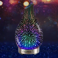 3d firework air humidifier glass vase shape aroma diffuser led night for home aroma essential oil ultrasonic diffuser