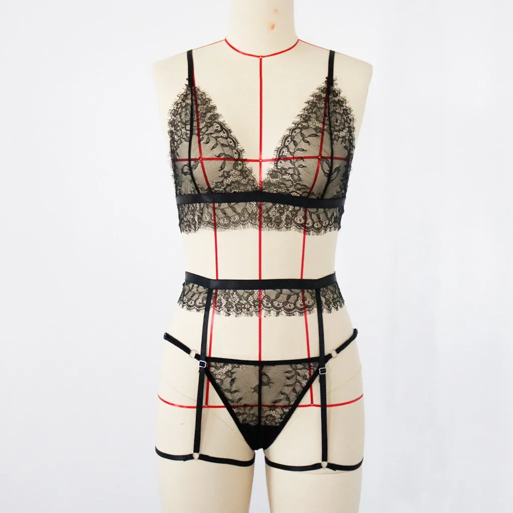 Комплект нижнего белья женский бесшовный кружевной наборы бюстгальтер + трусы |