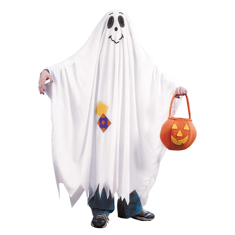

Halloween 2022 Child Witch Ghost Cloak Cosplay Vampire Horror Funny Carnival Party Stage Show Pumpkin Costume