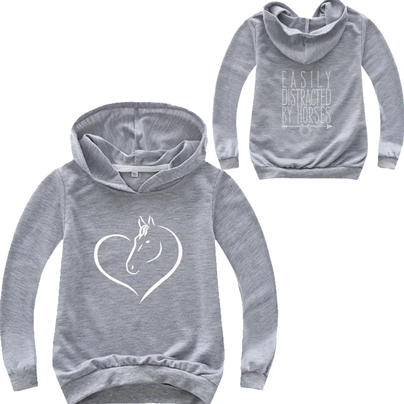 DLF От 2 до 16 лет мультфильм лошадь толстовки Детская рубашка с длинным рукавом