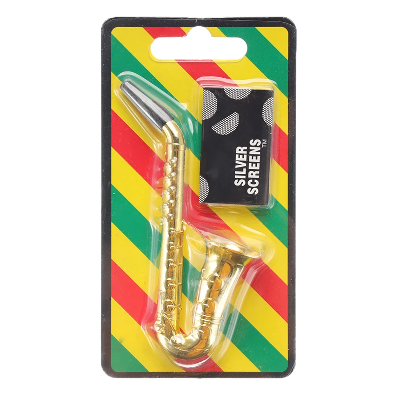 Мини Творческий саксофон дымовая трубка портативный металлический табак травы