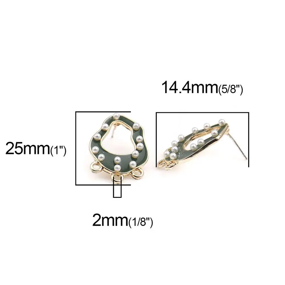 Серьги-гвоздики DoreenBeads из цинкового сплава с эмалью Ювелирные Изделия