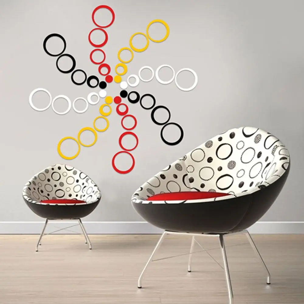 DIY круги наклейки на стену Детские Съемная декорация для спальной 3D искусство ТВ