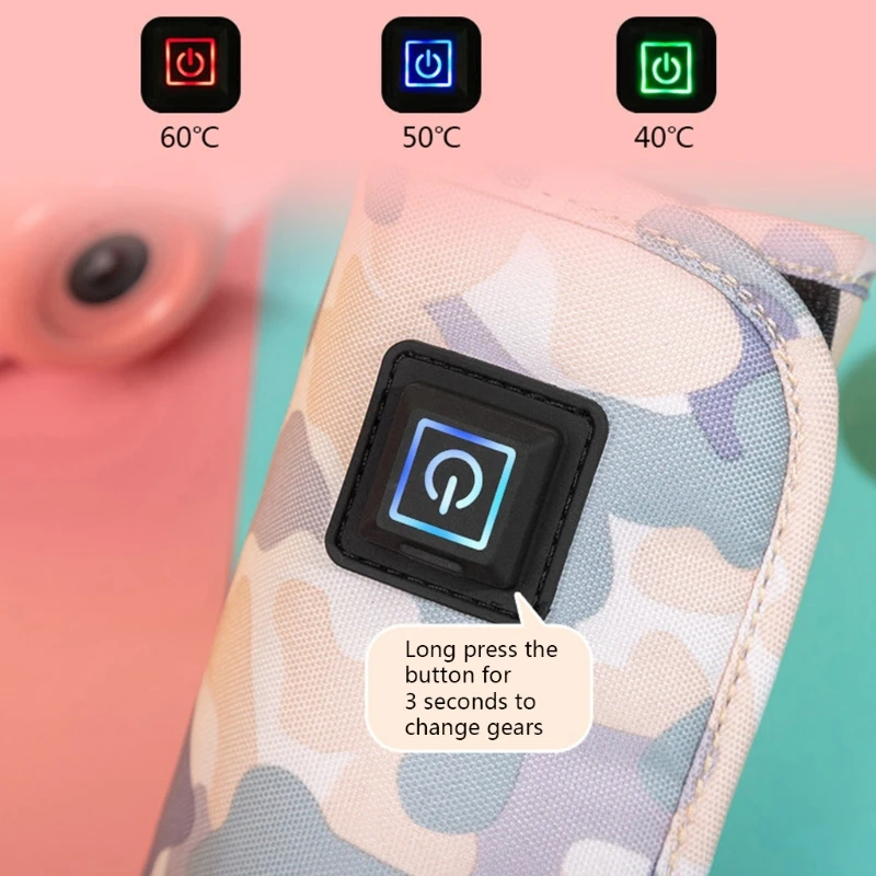 

57BF Portable USB Baby Bottle Warmer Travel Milk Warmer Infant Feeding Bottle Thermostat Food Warm Cover