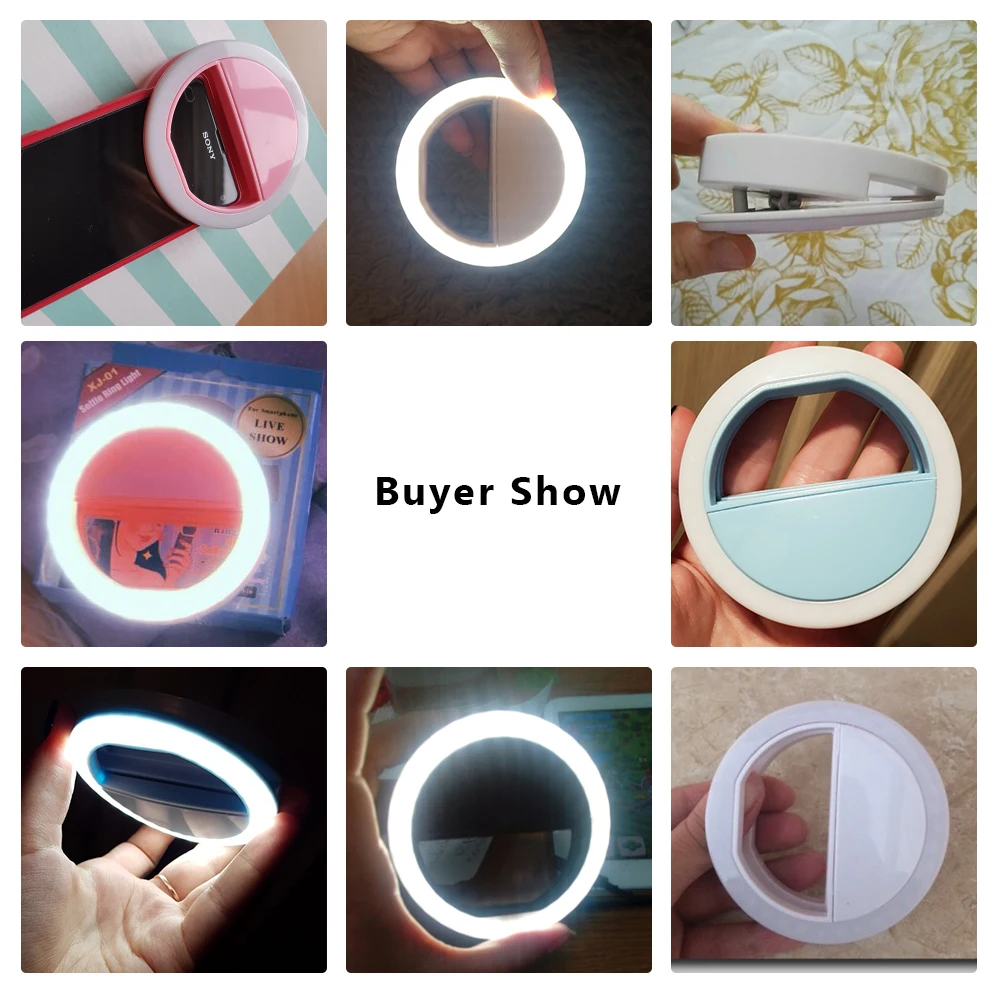 

LED Selfie Ring Light USB Charge Fill Light Mobile Phone Lens Luminous Lamps Clip Rings Light Phone for iPhone Xiaomi Huawei