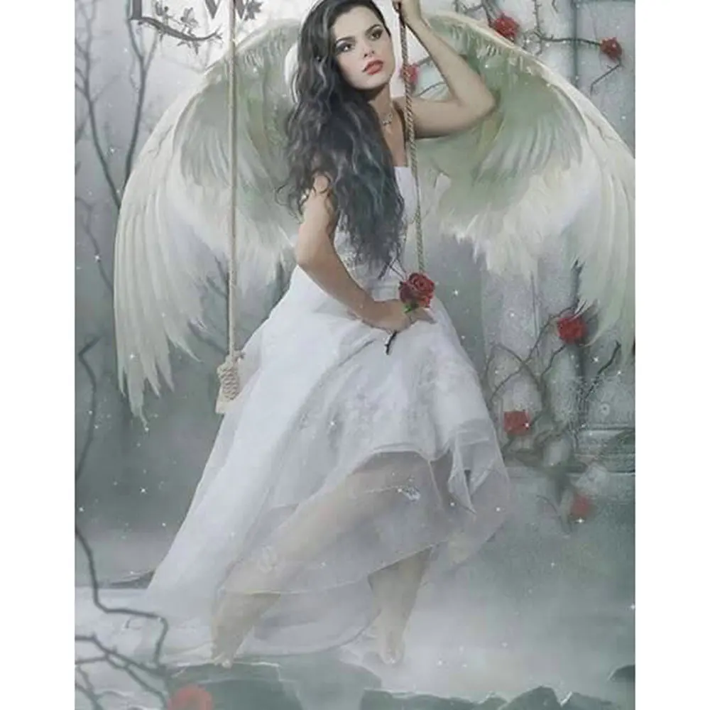 5D алмазная живопись сделай сам картина Ангел красавица полноразмерная/круглая