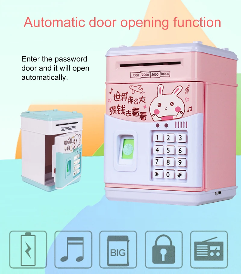 Копилка для купюр и монет банкомат сейф автоматическое внесение банкнот