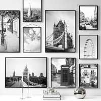 nordic black white london tower bridge wall art st pauls cathedral picture poster and print canvas painting living room decor