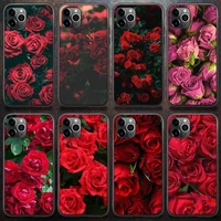 beautiful garden red roses flowersv phone case for iphone 8 7 6 6s plus x 5s se 2020 xr 11 12 pro mini pro xs max