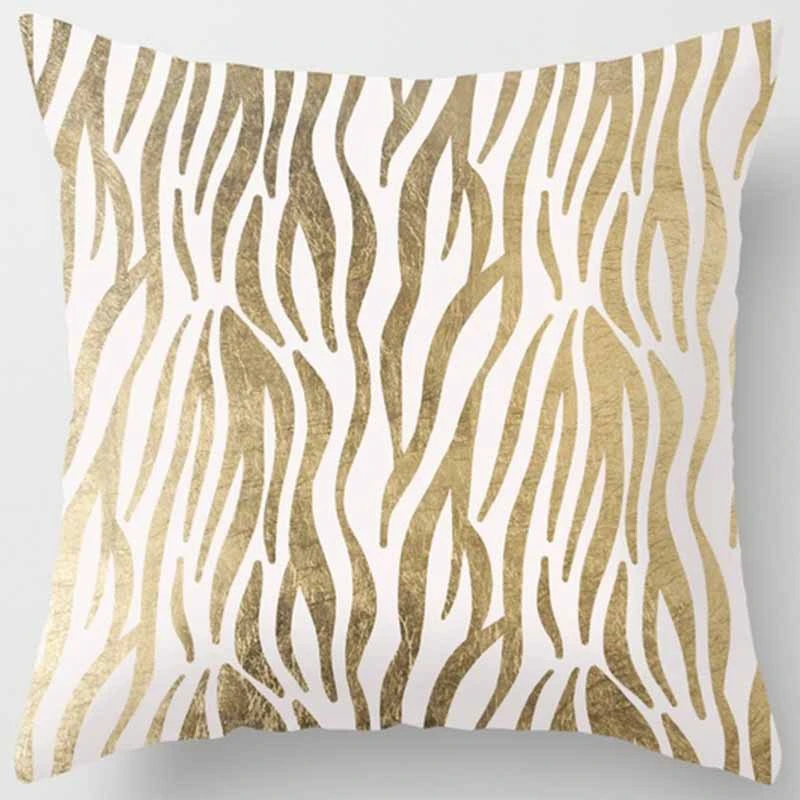 

4PCS Golden Line Graphics Cushion Cover Pillowcase Home Decorative Sofa Square Pillow Cover Bedroom Car Decor 45X45cm