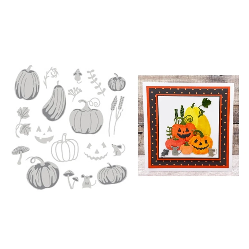 

Новинка 2021, штампы для резки слоев, Скрапбукинг для изготовления бумаги, Осенние тыквы, штампы, рамка для тиснения, карточка, рукоделие, без штампов