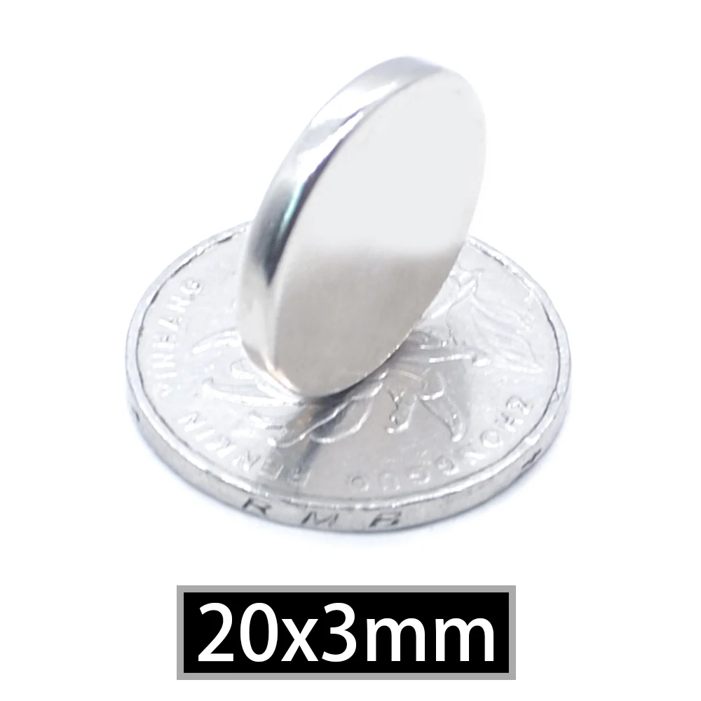 Круглый неодимовый магнит NdFeB N35 5/10/20/50 шт. 20x3 супермощный постоянный магнитный