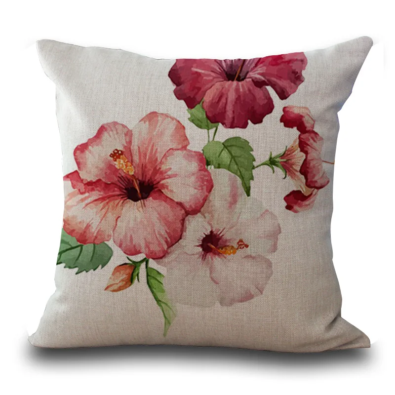 Чехол для подушки 45*45 с цветочным принтом диванные служебный автомобиль