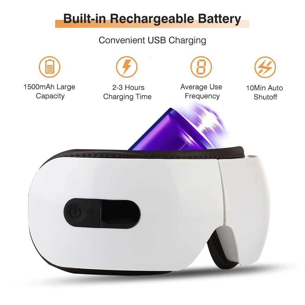 

Smart Vibration Bluetooth Eye Massager Air Pressure Hot Compress Massage Glasses Anti Wrinkle Relieve Fatigue Eyes Care Device
