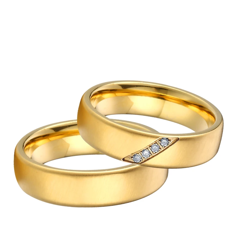 Высококачественные титановые обручальные кольца для пар на заказ желтого и
