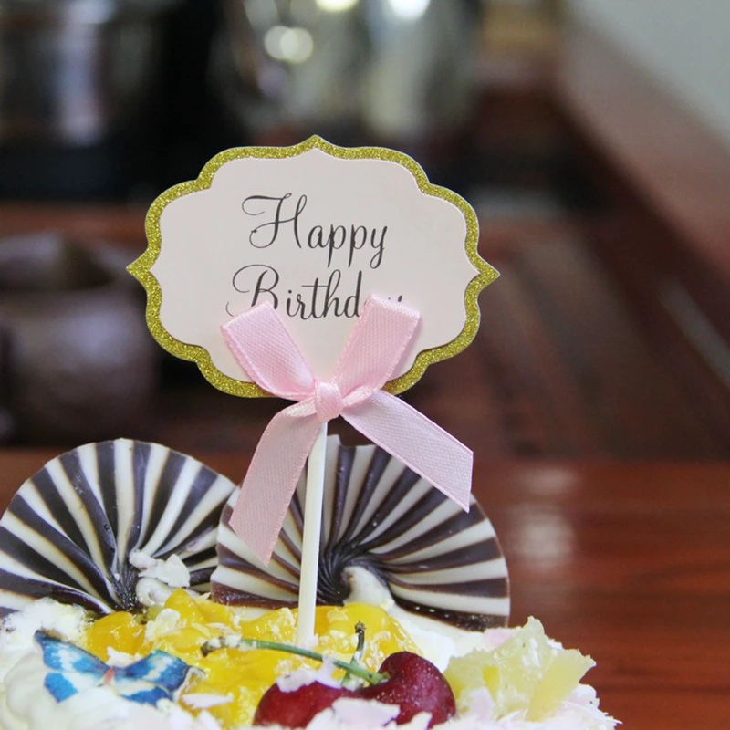 5/сумка Торт Топперы самодельная буква узор из бумаги для кексов открытка с