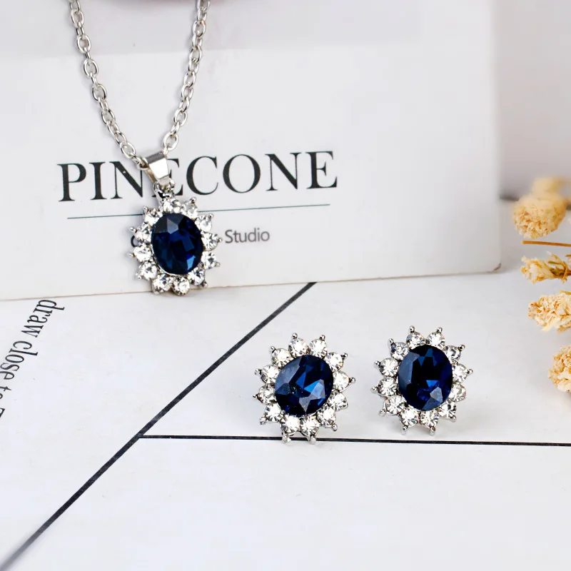 Новые серьги ожерелье наборы циркон королевская принцесса высокое качество для