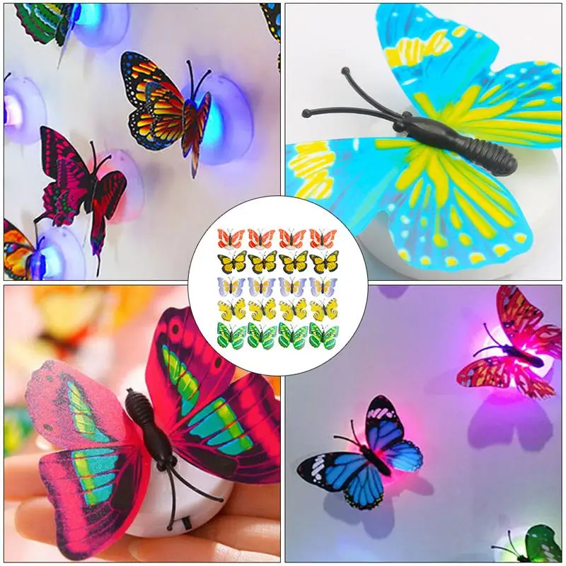 

20Pcs Butterfly Wall Lamps Creative Night Lights Luminous Butterfly Wall Lights