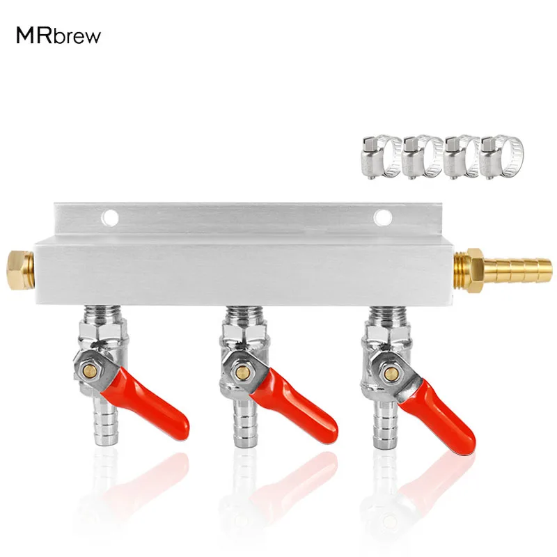 

3 Выход/3 Way коллектор для газопроводов из фторопласта (сплиттер с обратные клапаны (5/16 "резьба) Co2 газа компонентов для домашнего пивоварения ...