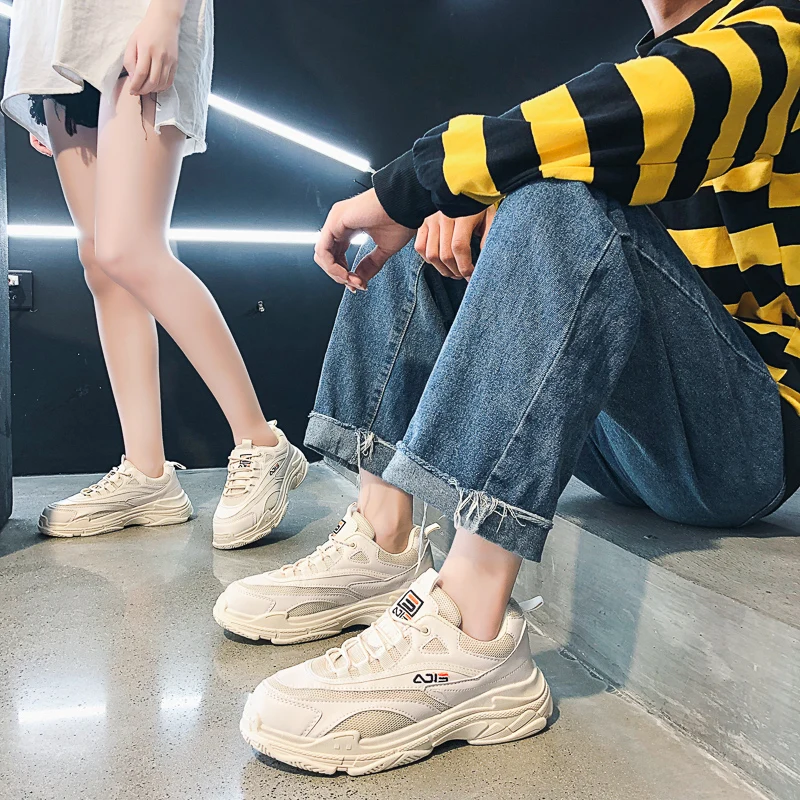 Женские кроссовки Ulzzang на платформе Студенческая спортивная обувь мужские