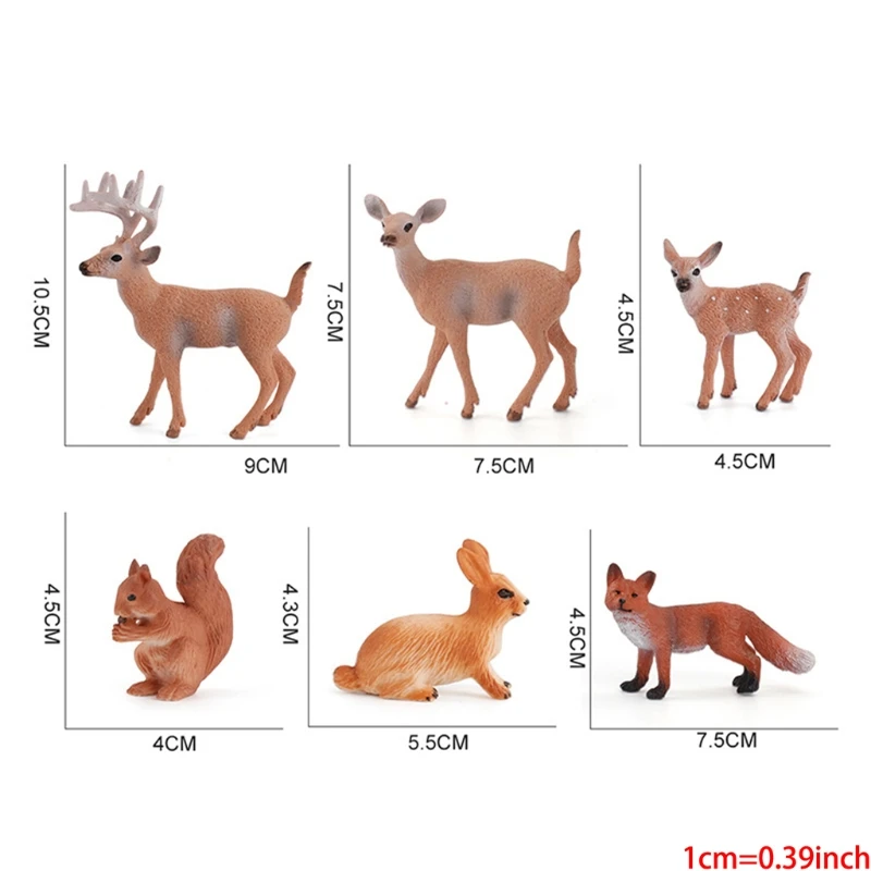 

Animals Figures, Woodland Creatures Figurines, Miniature Toys Cake Toppers (Deer Family, F ox, Rabbit, Squirrel)