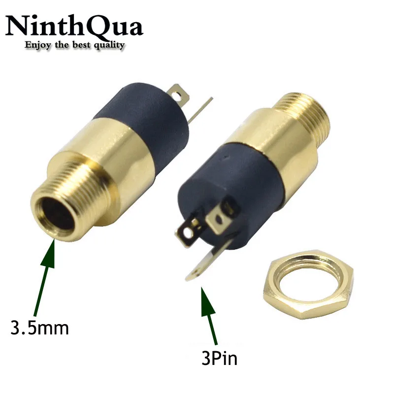 

5 шт., разъём для наушников, 3,5 мм, золотистый/никелевый