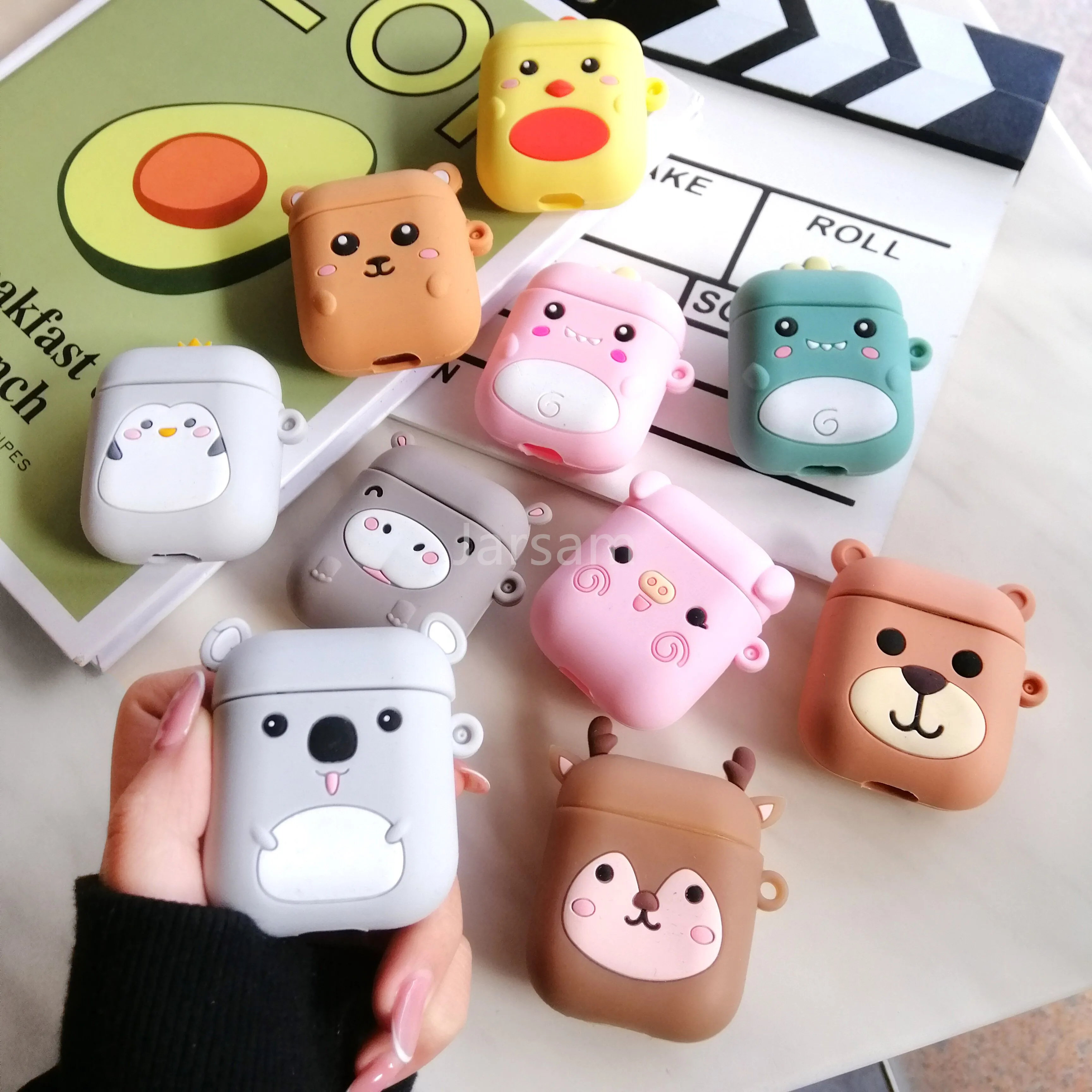 Cute cat Soft Silicone Cases For Airpods 1/2 Protective Bluetooth Wireless Earphone Cover Air Pods Charging Box Bags | Электроника