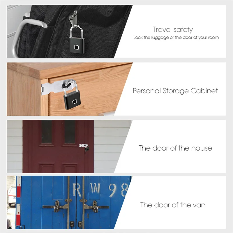 Золотой безопасности Keyless USB Перезаряжаемый дверной замок отпечатков пальцев