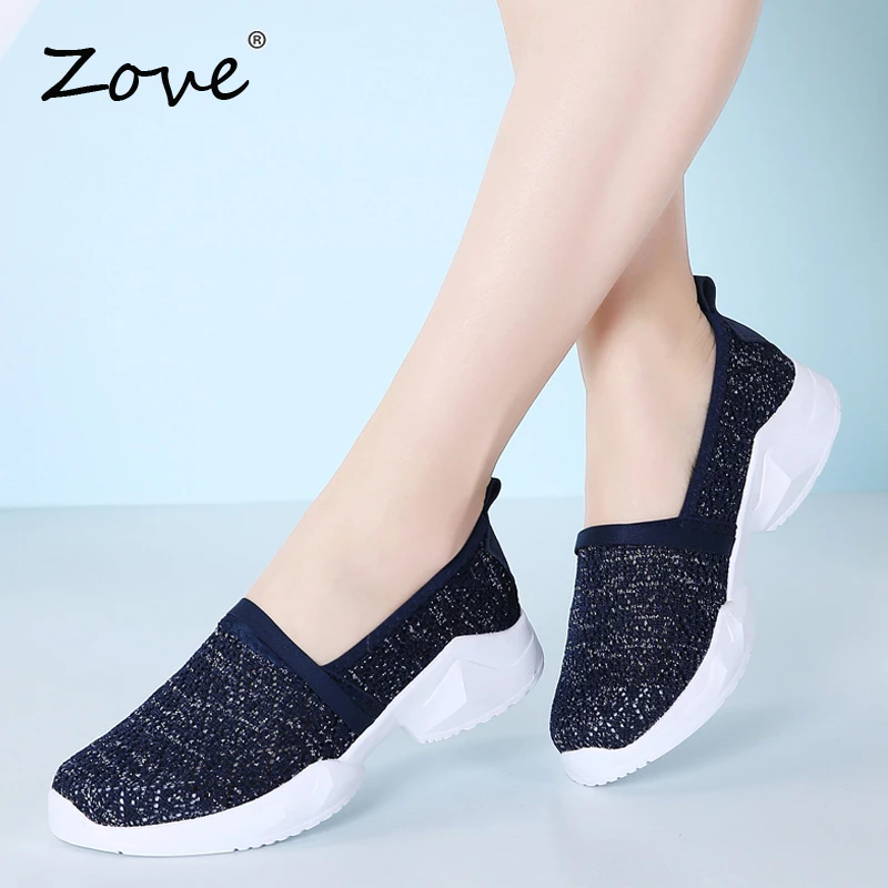 Женская обувь на плоской подошве ZOVE лоферы без шнуровки модные сетчатые