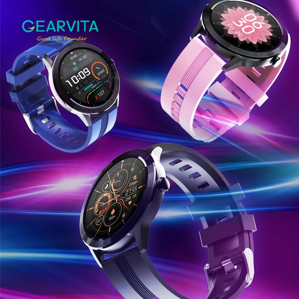 

GEARVITA Smart Watch Men Bluetooth Call Waterproof Sport Smartwatch Body Temperature Monitoring Blood Pressure Oxygen Watch