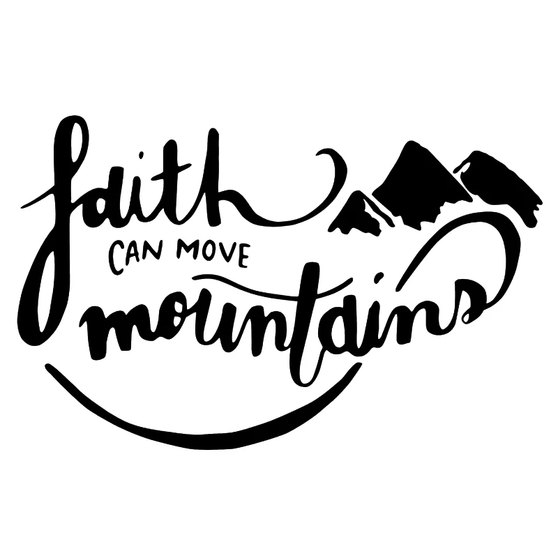 

17*10,8 см виниловые Стикеры с надписью «Faith Can Move Mountain», Модные индивидуальные креативные автомобильные стикеры и забавные наклейки