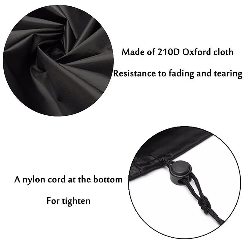 Черная Водонепроницаемая уличная садовая мебель для патио круглый чехол стола