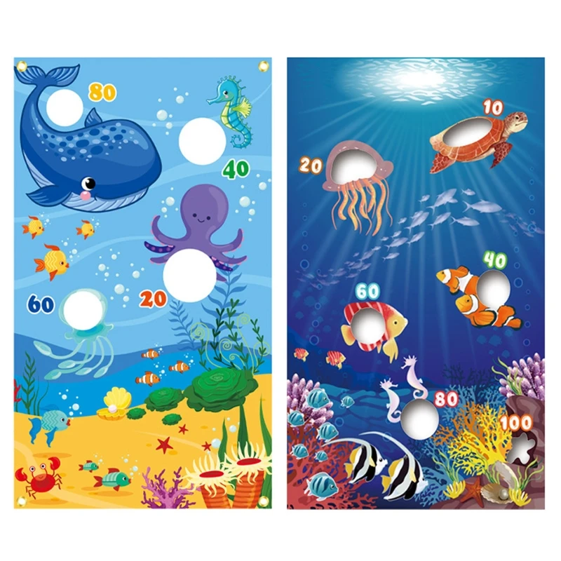 

Interesting Toss Sandbag Game Animals Flag Throwing Hanging Flags Whale Octopus Outdoor Party Funny Shooting Game 1 Set