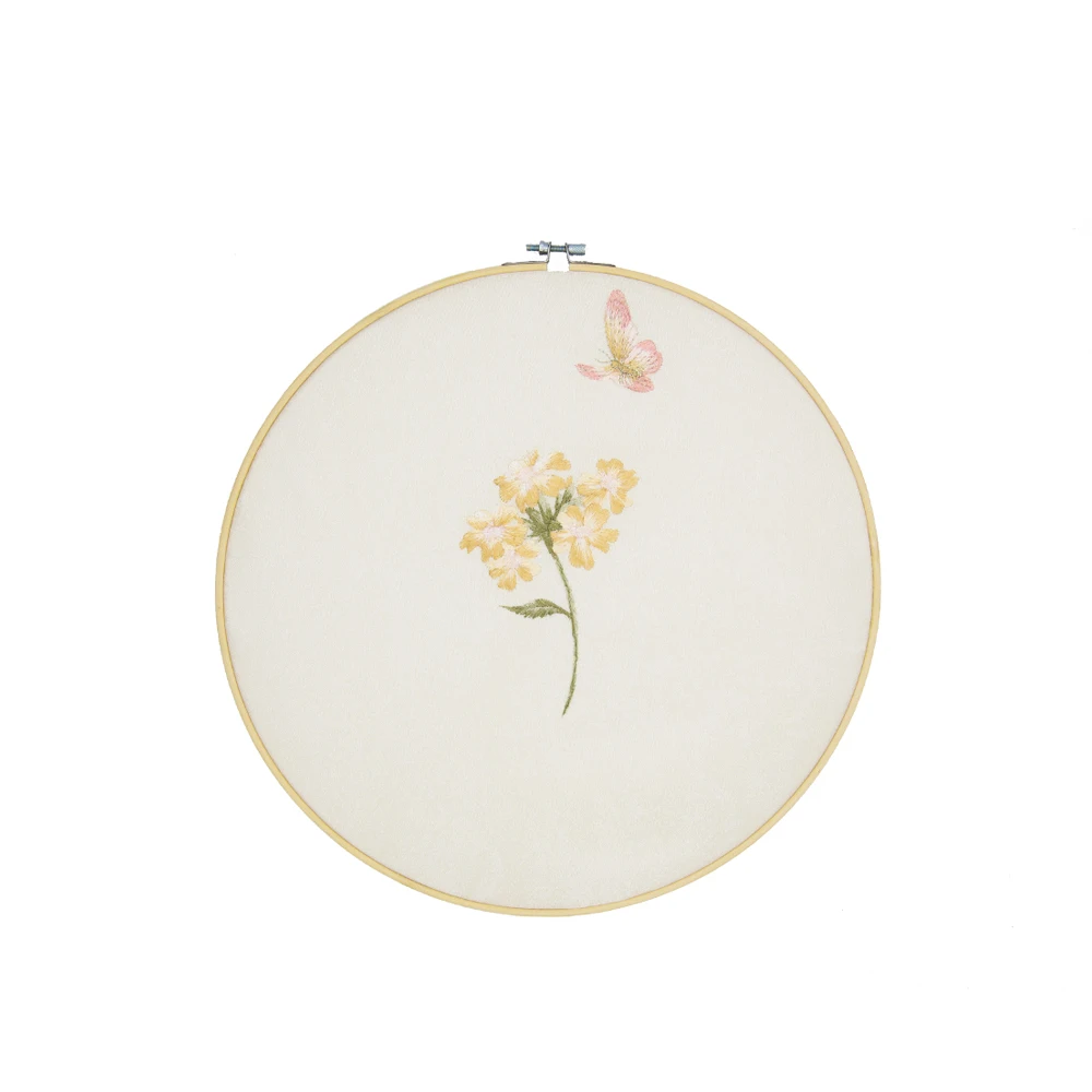 

Two pieces handmade wall desk decorations home shop bar wedding scene ornaments Satin embroidered Love of Butterfly No.QY020.