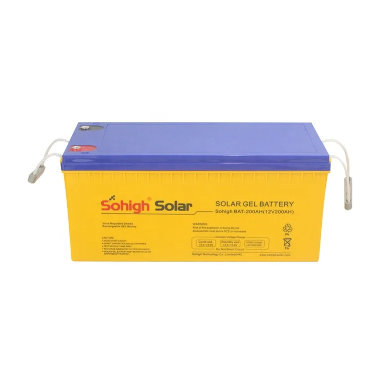 

Solar gel Battery 12v 200ah yellow color design deep cycle sohigh quality for solar power system