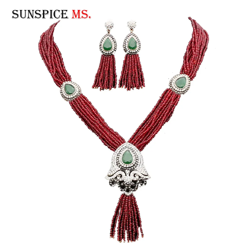 SUNSPICE MS Марокко кафтан из бисера Свадебный комплект ювелирных изделий Античное