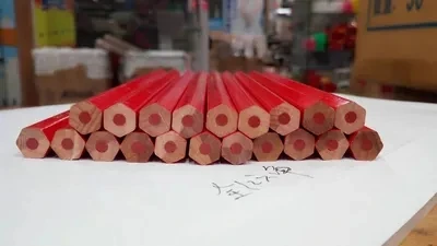 Hexagon red thick Refill Carpenter Pencil 20pcs/50pcs/100pcs free shipping