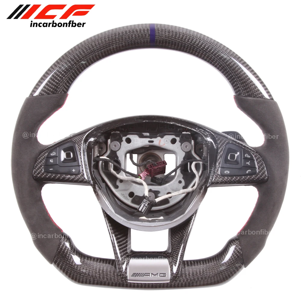 

Carbon Fiber Steering Wheel for Mercedes Benz C E S Class GLA CLA CLS GLE SLC SL AMG