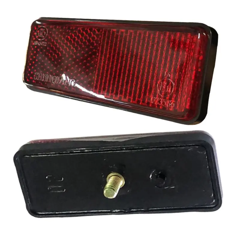 

Motorcycle Bike Scooter Quad Red Rectangle Reflective Plate Warning Reflector H8WE