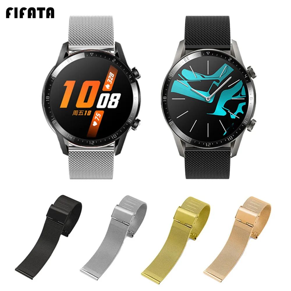 Металлический ремешок FIFATA для часов Huawei GT GT2 2e браслет Garmin Vivoactive4S Amazfit GTR 2