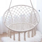 Nordic Cotton Rope Hammock Chair Handmade Knitted Indoor Outdoor Kids Swing Bed Adult Swinging Hanging Chair Hammock