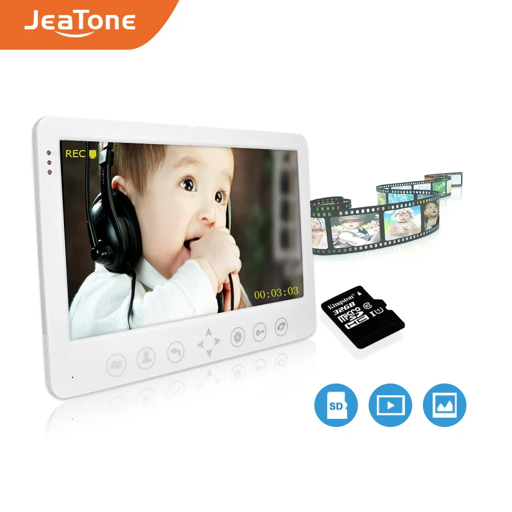Видеодомофон JeaTone проводной 7 дюймов цветной домофон система дверного звонка ИК